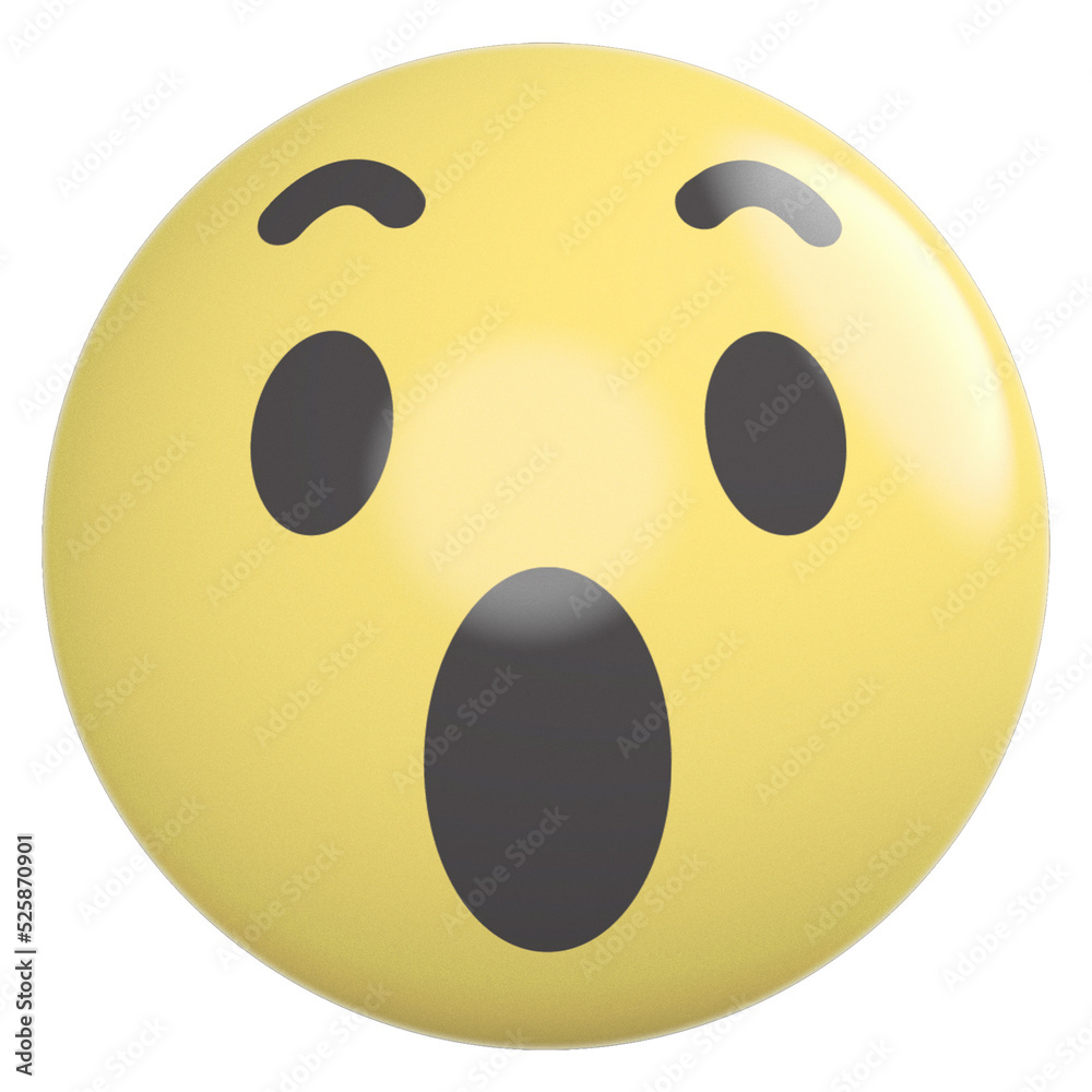Fototapeta premium Icon 3d emoji wow social media