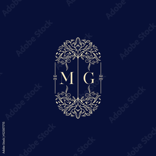 MG organic wedding initial logo design which is good for branding