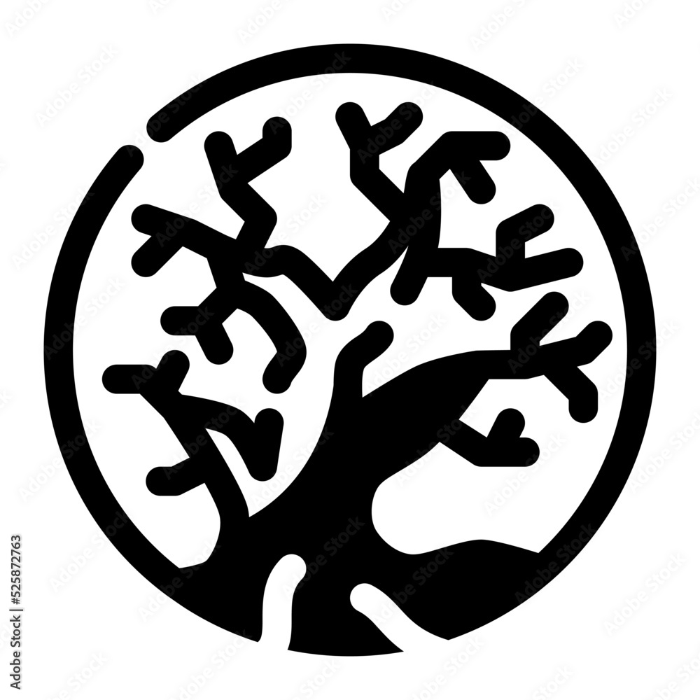 Dry Tree Glyph icon vector design and illustration template Dry Tree Glyph icon vector design and illustration template