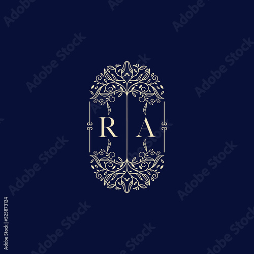 RA organic wedding initial logo design which is good for branding
