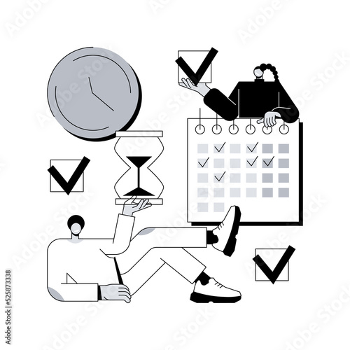 Planning abstract concept vector illustration. Future plan, project stages, risk management, planning process, problem prevention, make arrangement, organization, achieve goal abstract metaphor.