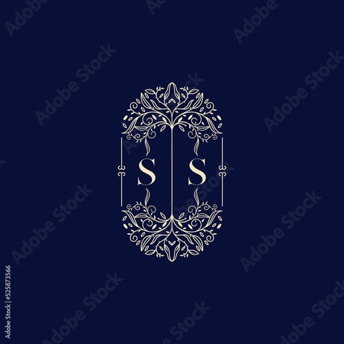 SS organic wedding initial logo design which is good for branding