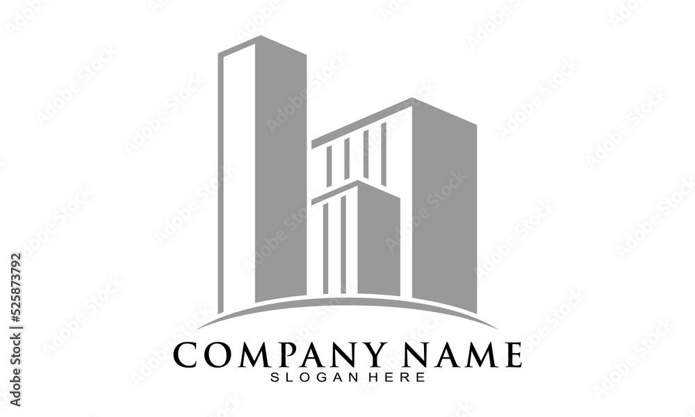 Office building illustration vector logo