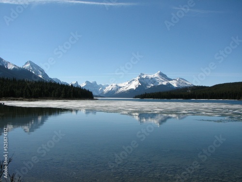 Spring ice on Maligne Lake