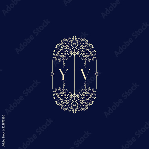 YV organic wedding initial logo design which is good for branding