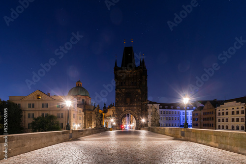 The Charles Bridge night view in Praque City