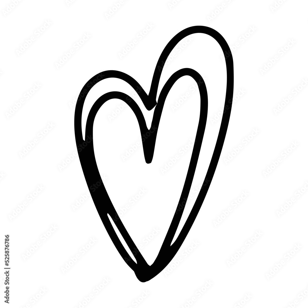 Hand drawn heart symbol love icon romantic trendy doodle art for decoration element in a glyph pictogram illustration Hand drawn heart symbol love icon romantic trendy doodle art for decoration element in a glyph pictogram illustration