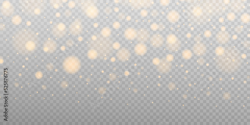 Shining bokeh isolated on transparent background. Light isolated lights. Transparent blurry shapes. Abstract light effect. Vector illustration.