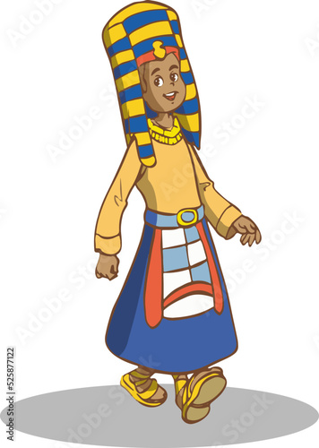 vector illustration of ancient egyptian boy 