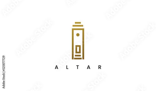niche door hipster vintage, Altar logo vector icon illustration