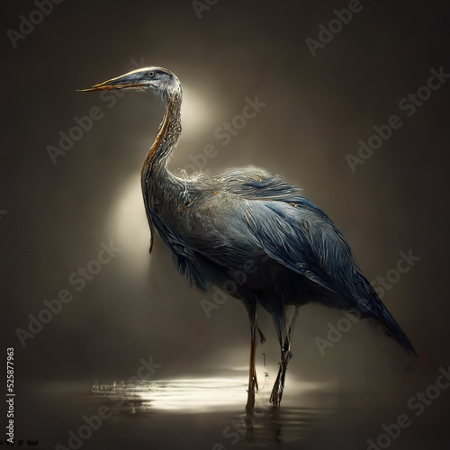 A Dramatic portrait of a Great Blue Heron.