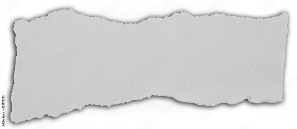 One piece of ripped paper on white One piece of ripped paper on white