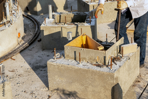 Removal of formwork from concrete structures.