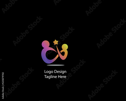 Abstract and simple design logo concept minimalist logo  with gradient colors. modern ideas logo for company and personal use vector file