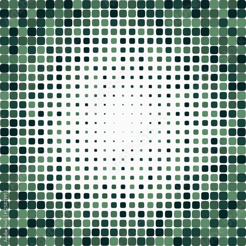 Green Shades Squircle Shapes Halftone Pattern