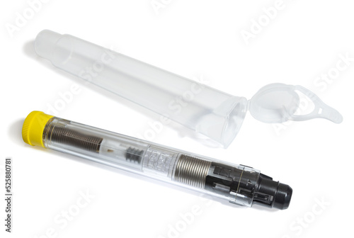 Adrenaline auto-injector on a white background