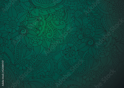 Green floral seamless pattern. Fashion design for fabric and textile, postcards, wallpaper.