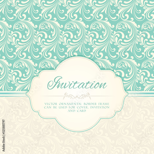 Ornamental pattern invitation card or album cover template vector illustration