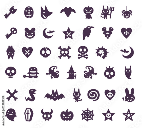Set of Halloween symbols, icons, and elements