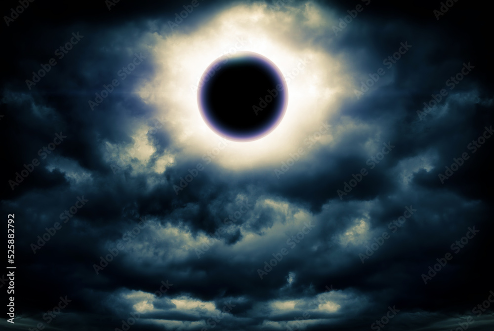 Eclipse and Storm Clouds