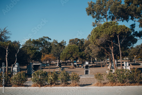 Picnic kitchen stoves in beach place in Turkey.