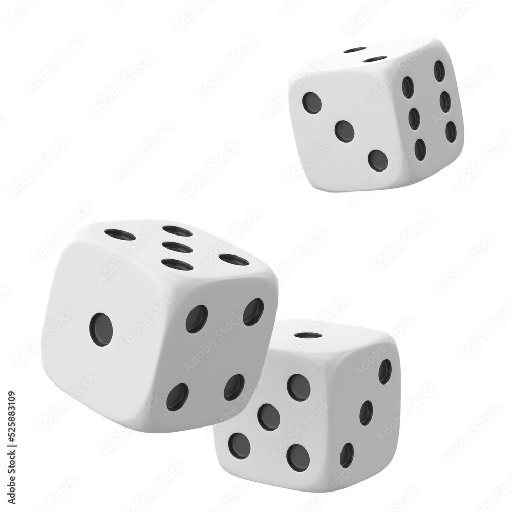 3D dice. 3D element. 3D dice. 3D element.