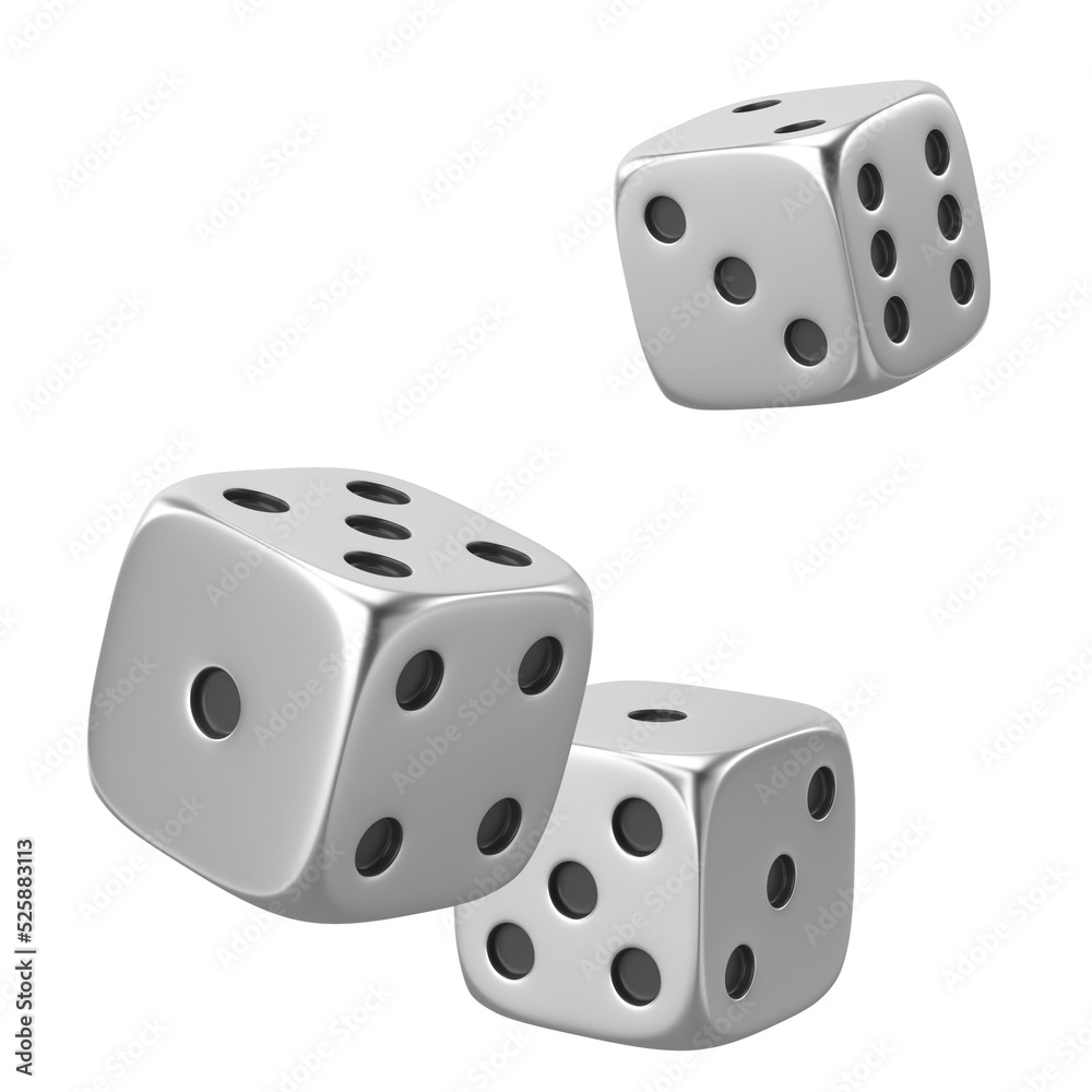 3D dice. 3D element.