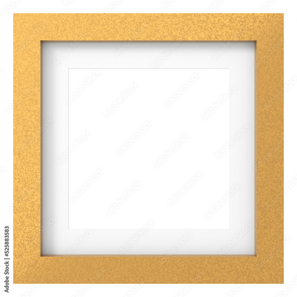 Fototapeta premium Golden frame. 3D square shape frame. 3D decoration.