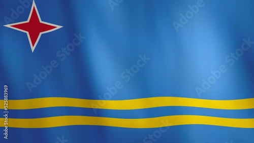 Waving Aruba Flag Animation Background