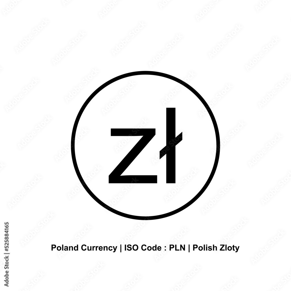 Poland Currency, PLN, Polish Zloty Icon Symbol. Vector Illustration Poland Currency, PLN, Polish Zloty Icon Symbol. Vector Illustration