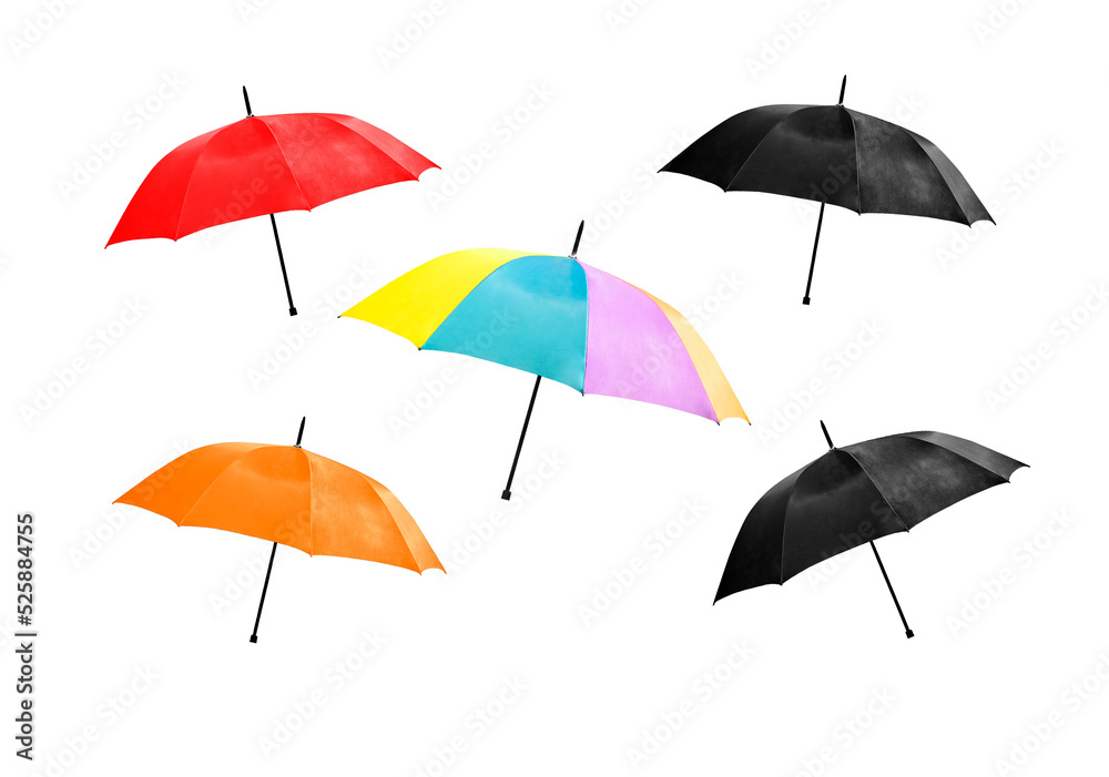 umbrellas isolated transparency background.