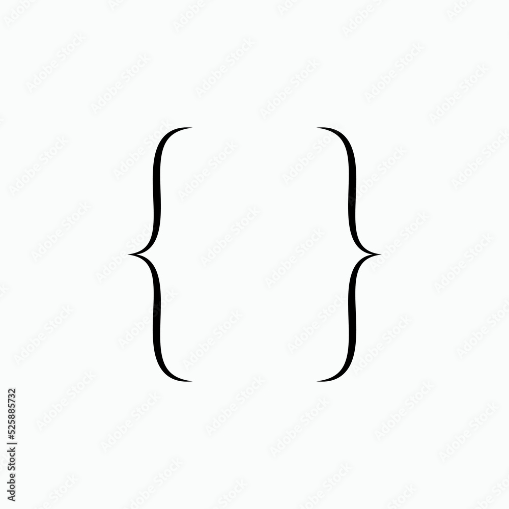 Brace Icon. Bracket, Curly, Parentheses, Punctuation Symbol