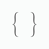  Brace Icon. Bracket, Curly, Parentheses, Punctuation Symbol - Vector.