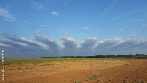 Special clouds on the farm, red river, Texas Sky, blue sky