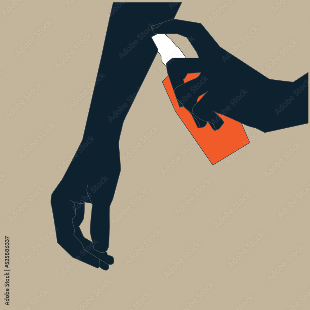 Person spraying mosquito insect repellent in silhouette illustration Person spraying mosquito insect repellent in silhouette illustration