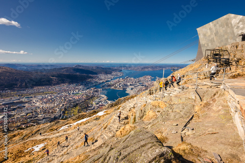 Mountains near Bergen with a great views to this city. Last snow in april