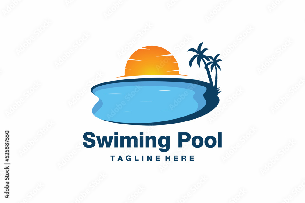 summer swimming pool logo design summer swimming pool logo design