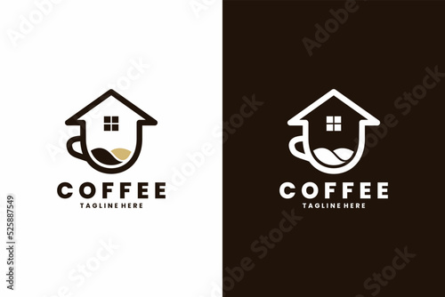 cup coffee home logo template