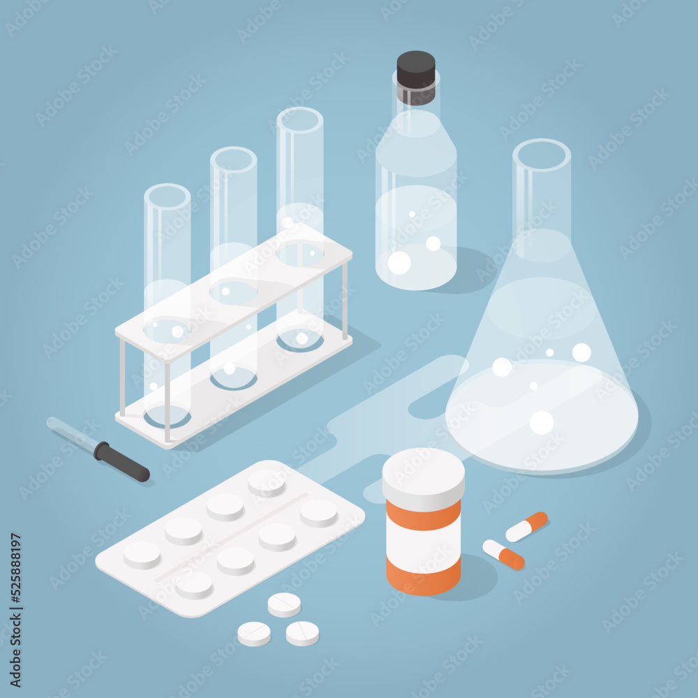 Isometric Medicine Lab Illustration