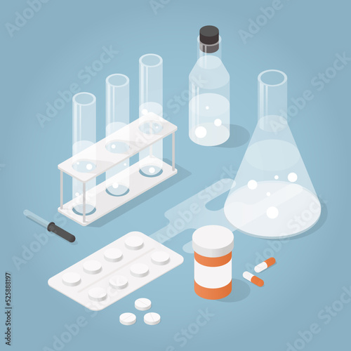 Isometric Medicine Lab Illustration