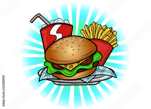 burger and fries