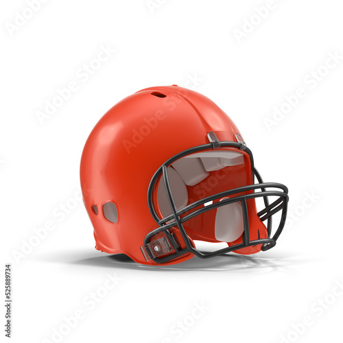 3D red football helmet equipment sport american team object accessories