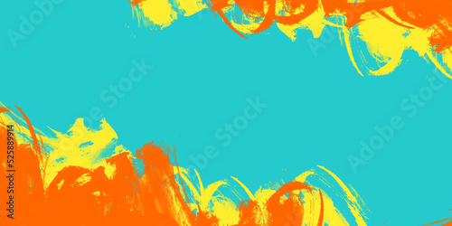 Colorful painting background abstract grunge pattern texture bright paint brush strokes and splashes and vibrant summer sunny design in painted art banner header image photo