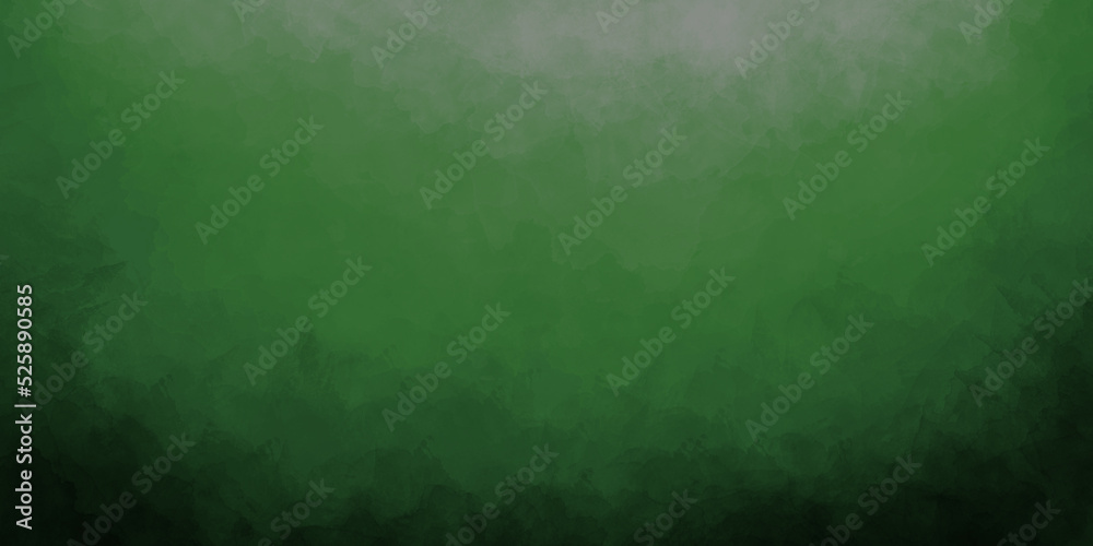 Digital watercolor drawing background green and tones. Colorful gradient paint brush strokes pattern. Contemporary illustration