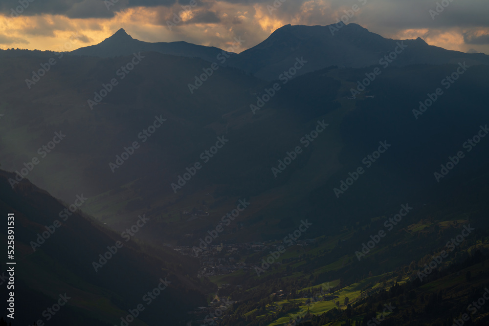 beautiful sunset on the mountains with view of the alps beautiful sunset on the mountains with view of the alps
