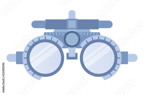 Trial frame for checking vision icon. Spectacles used for eyesight tests. Ophthalmologic equipment. Ophthalmology concept. Eyesight treatment. Vector flat illustration