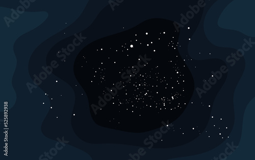 Vector space background . Cute flat style template with Stars in Outer space