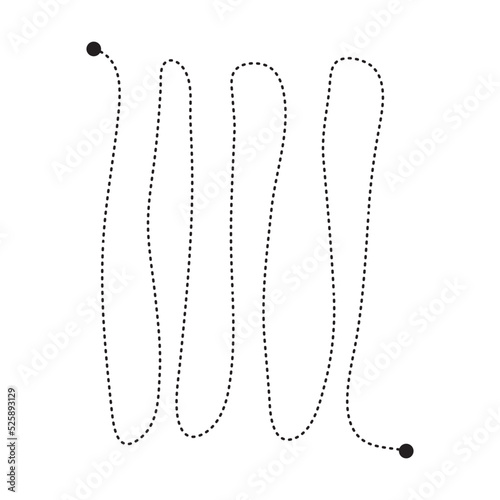 Prewriting tracing lines and curve shapes element for preschool, kindergarten and Montessori kids activities in vector illustration