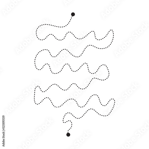 Prewriting tracing lines and curve shapes element for preschool, kindergarten and Montessori kids activities in vector illustration