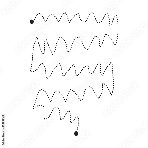 Prewriting tracing lines and curve shapes element for preschool, kindergarten and Montessori kids activities in vector illustration